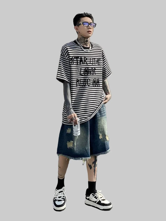 Starlite Graffiti Stripe Oversized Tee