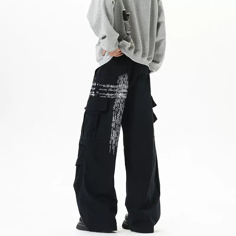 Inkstream Script Cargo Pants - Bold Style Meets Comfort