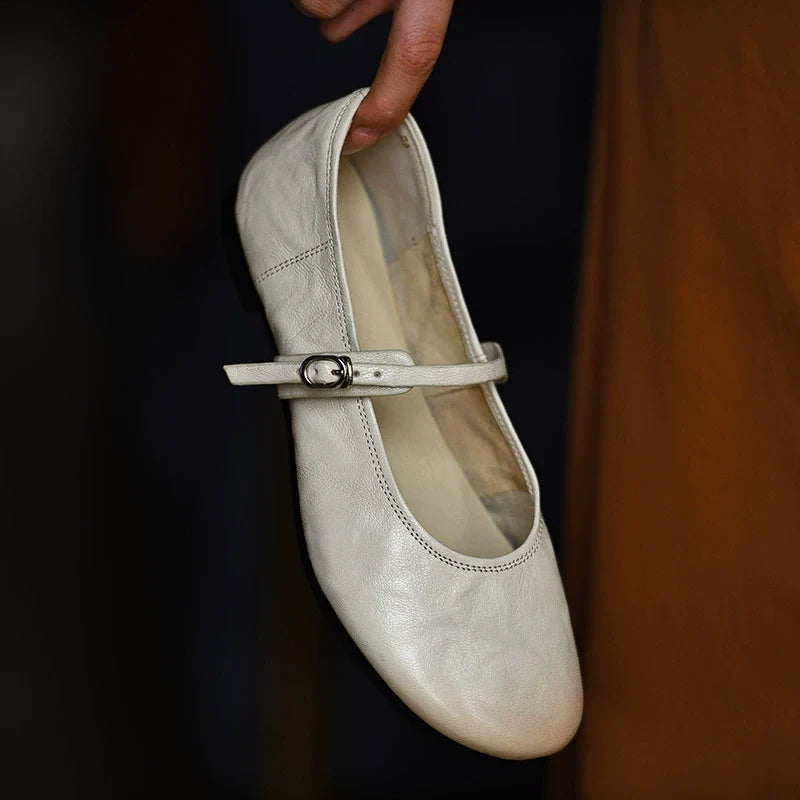 Ivory Slim Strap Mary Janes - Skipkicks