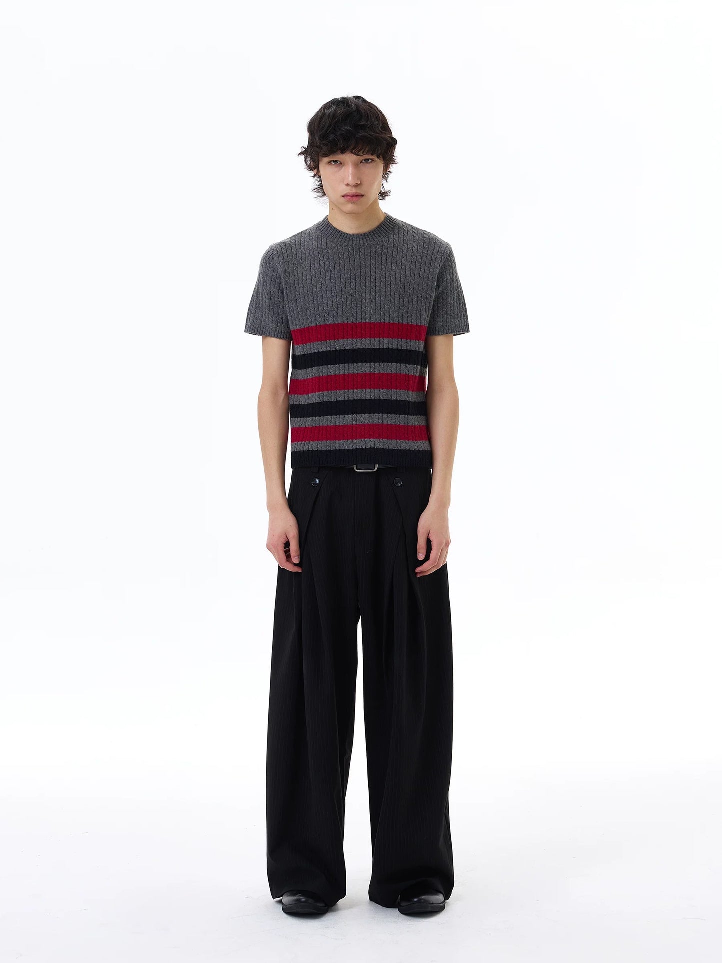 Metro Stripe Ribbed Knit Tee
