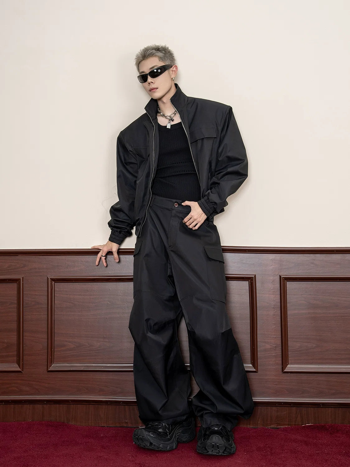 Oversized Black Utility Cargo Pants