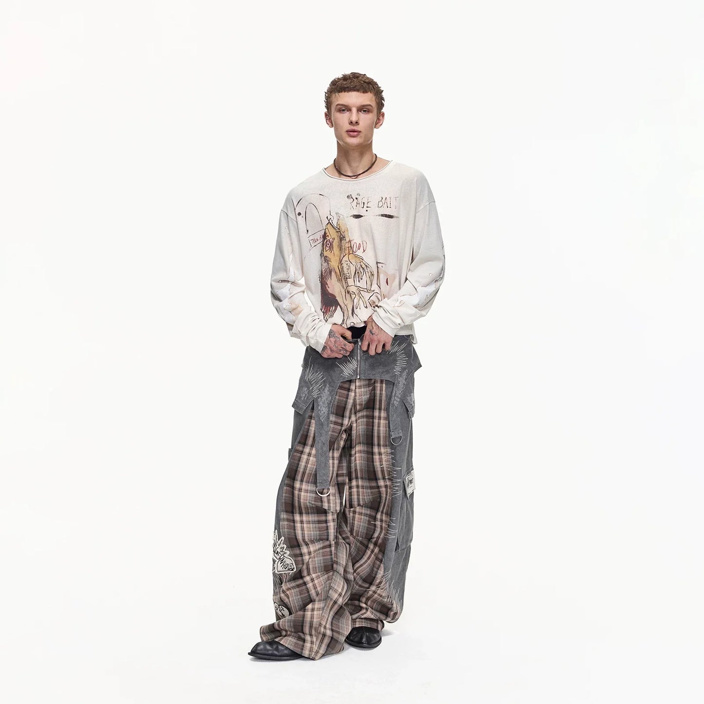 Detachable Waistband Plaid Cargo Pants - Stylish Comfort Redefined