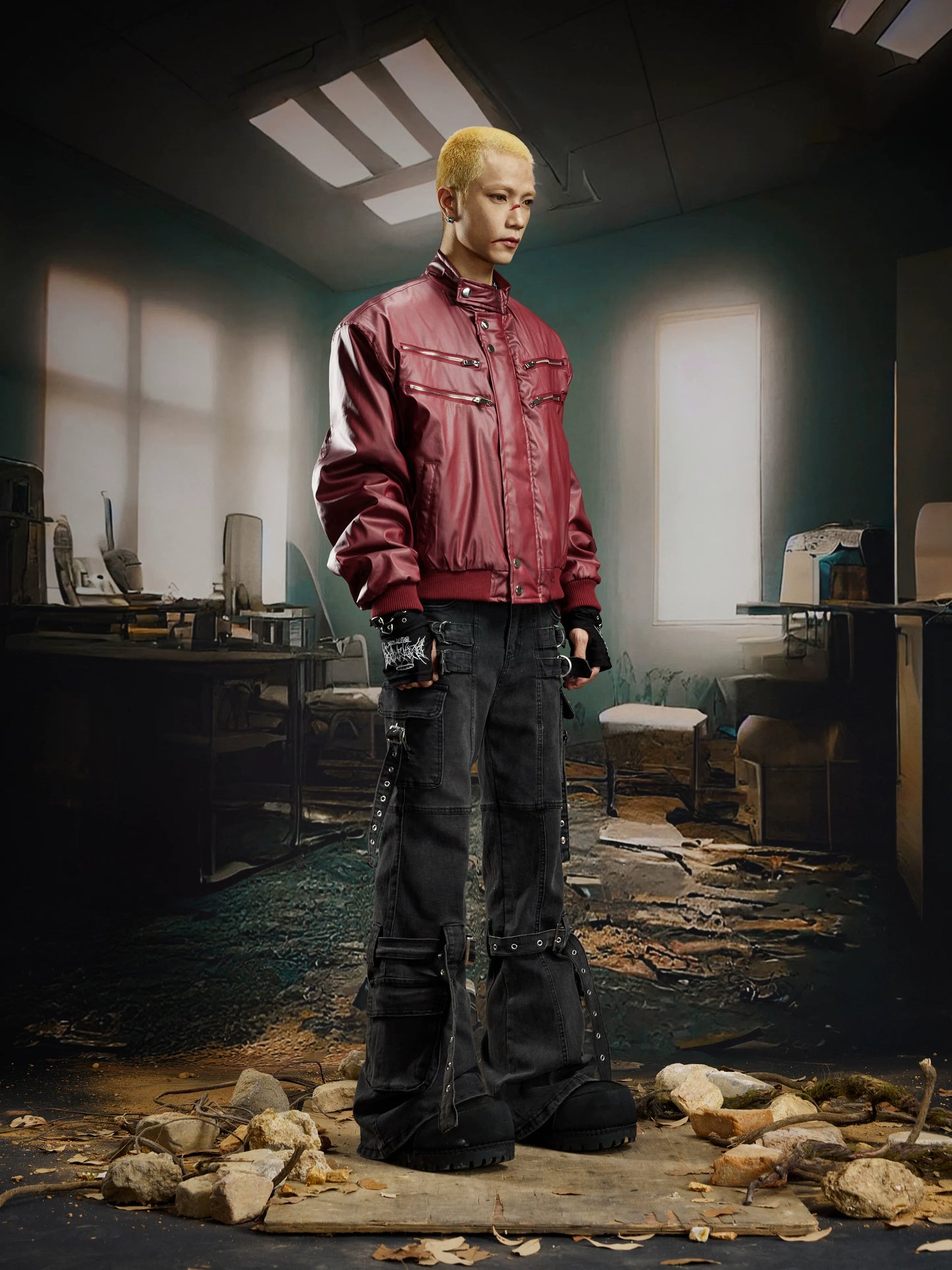 Wasteland Harness Strap Cargo Jeans