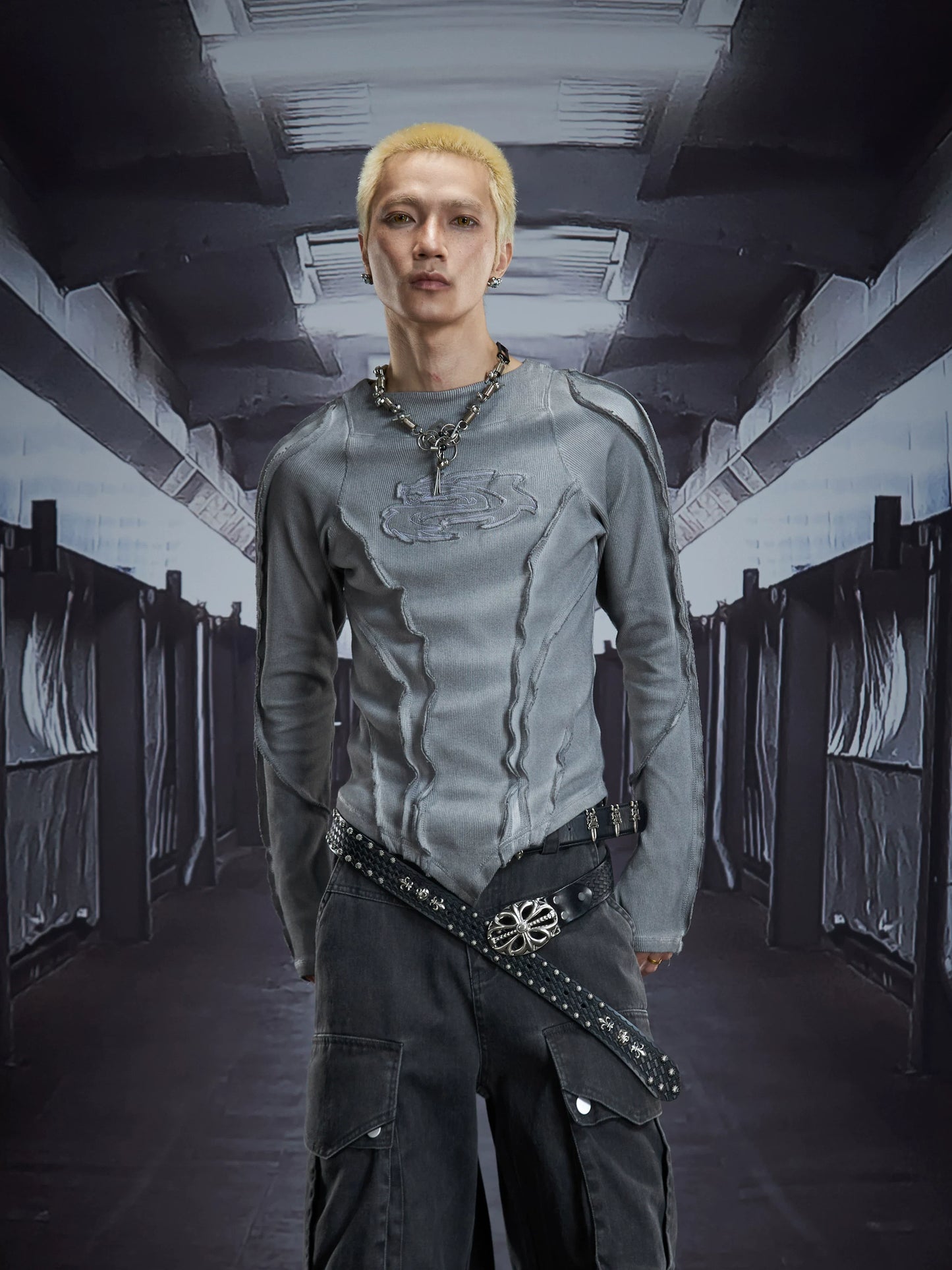 Spectral Spine Ruched Longsleeve Top