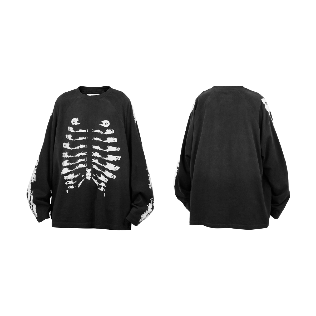 Skeleton Graphic Raglan Long Sleeve T Shirt