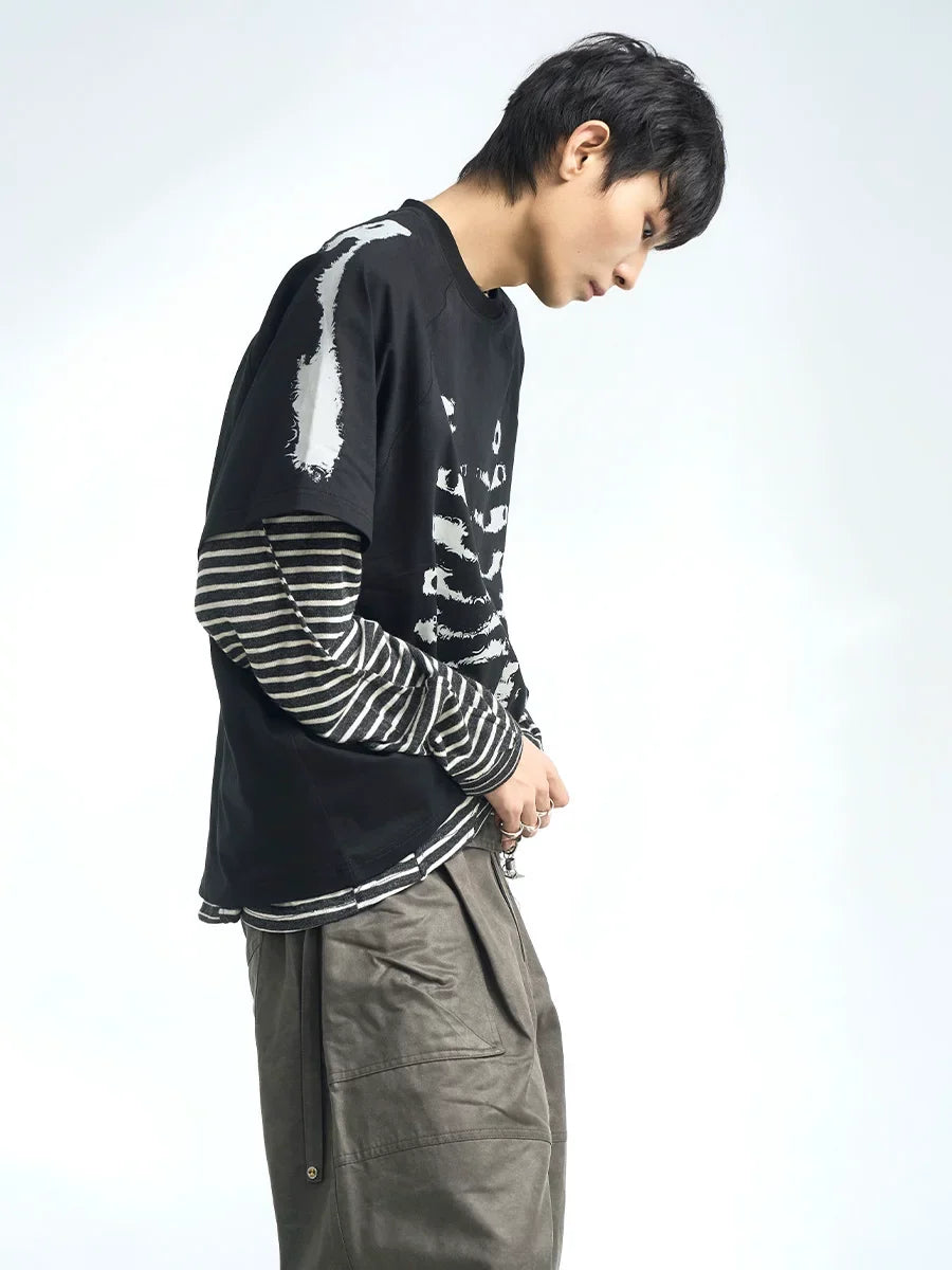 Skeleton Graphic Oversized Raglan T-Shirt