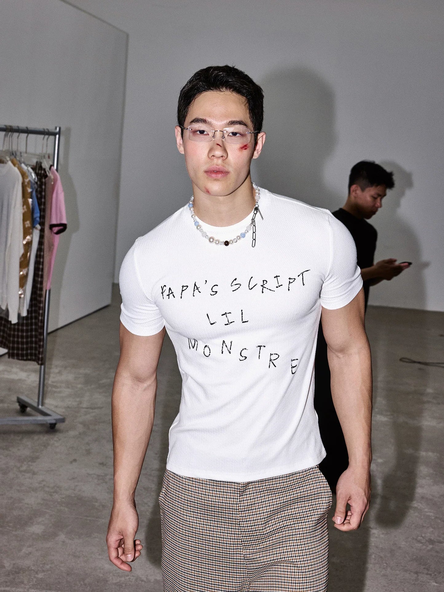 White Script Fitted Tee