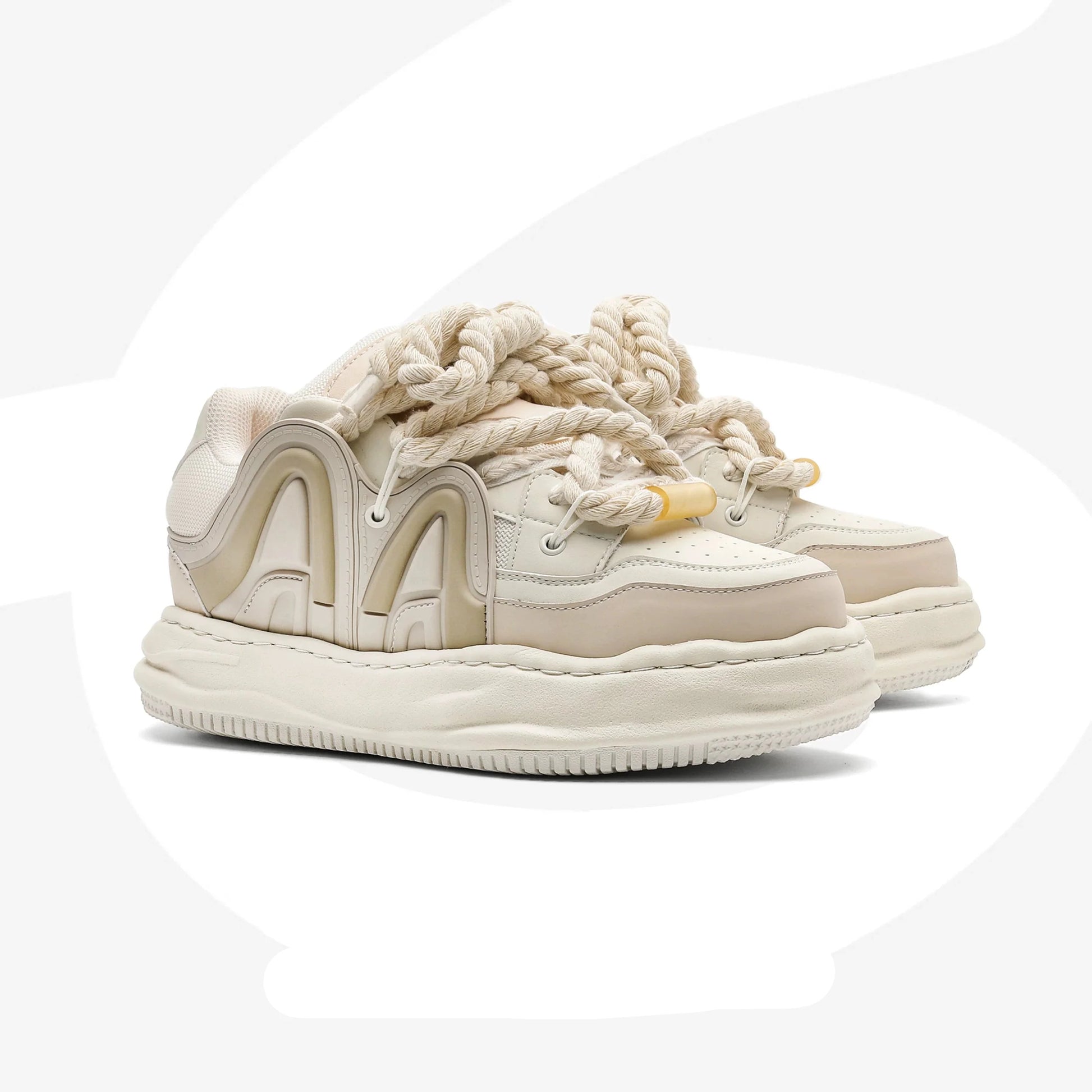 Chunky Rope Lace Thick Platform Sneakers - Skipkicks