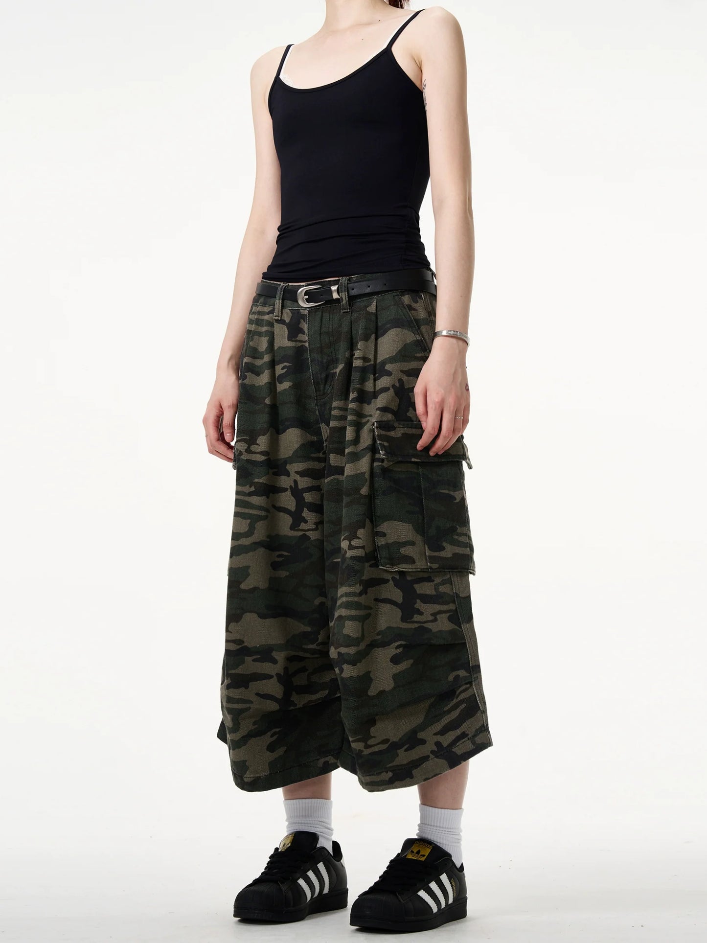 MADWITCH Camo Capri Cargo Culottes
