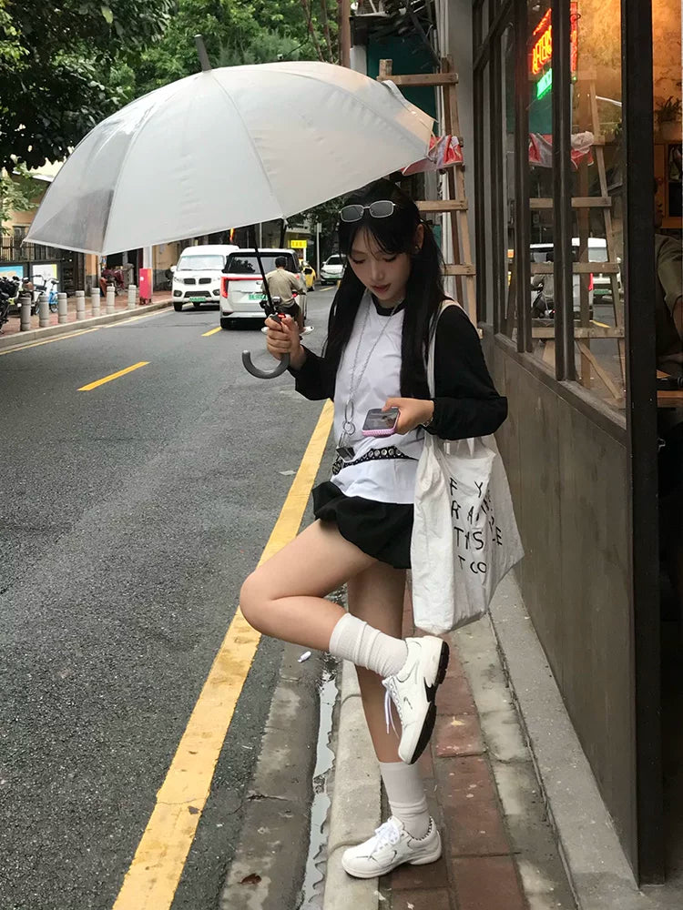 Checkered Collar Retro Runner Sneakers