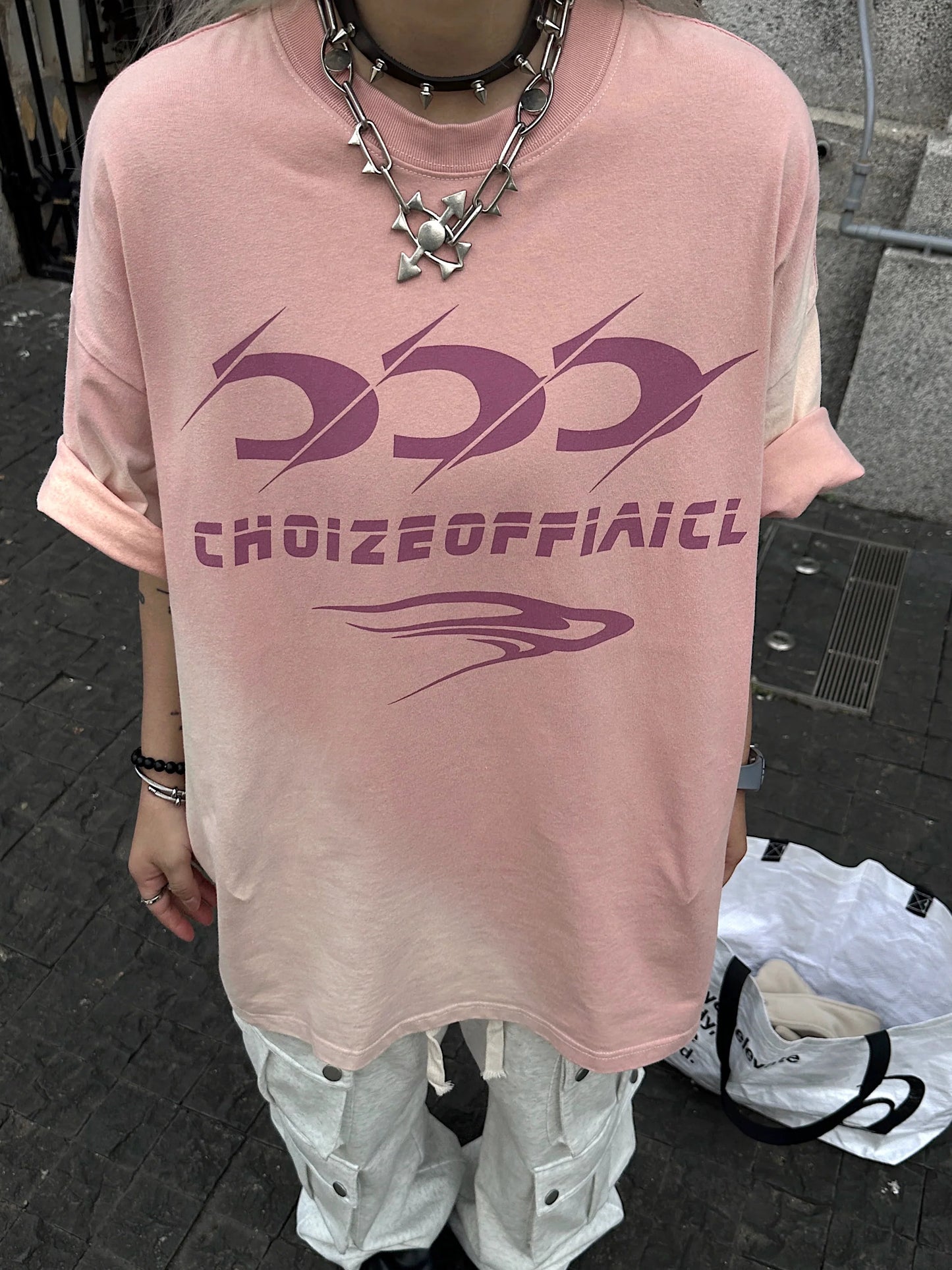 Men's Dip-Dye Gradient Letter-Print Short-Sleeve Tee