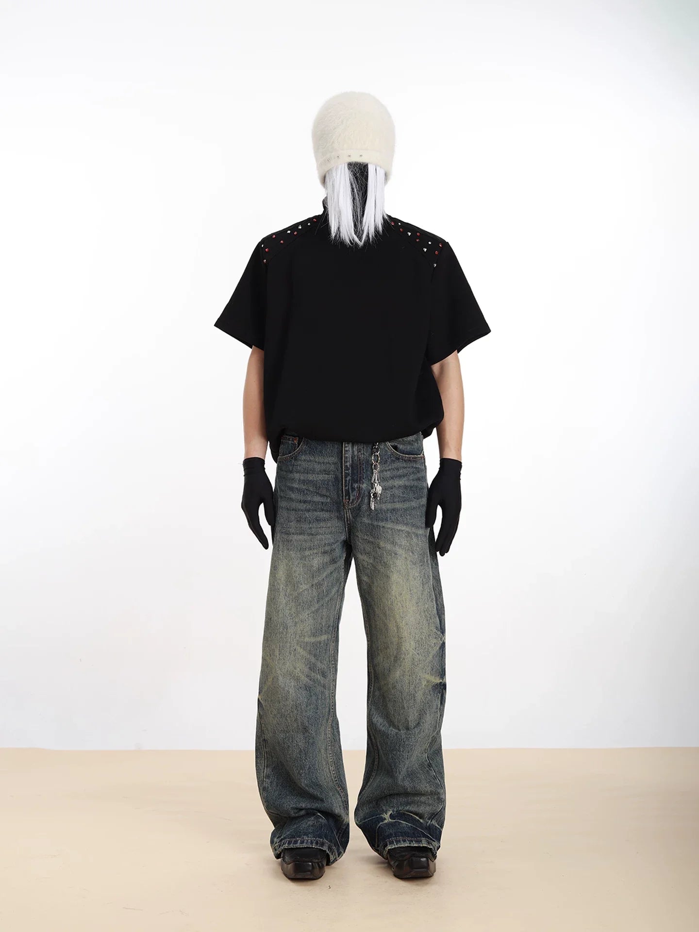 Nebula Studded Shoulder Box Tee