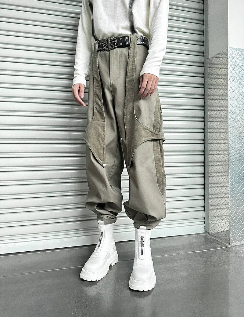 Dune Havoc Draped Panel Cargo Trousers | Sculpted Techwear Style