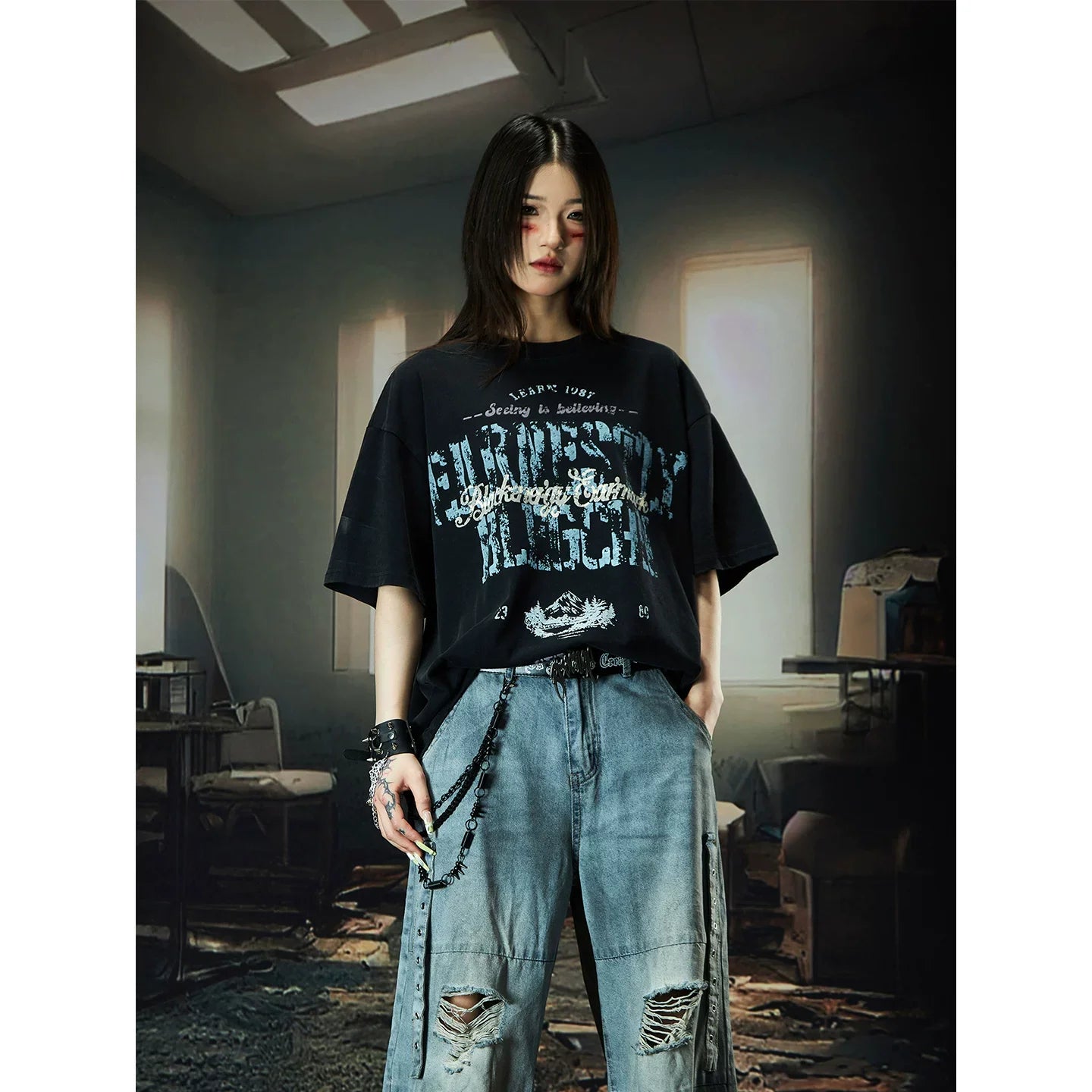 Nebula Varsity Oversize Graphic Tee