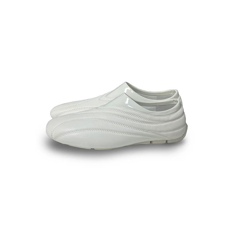 Streamlined Low-Profile Leather Slip-On Shoes - Skipkicks