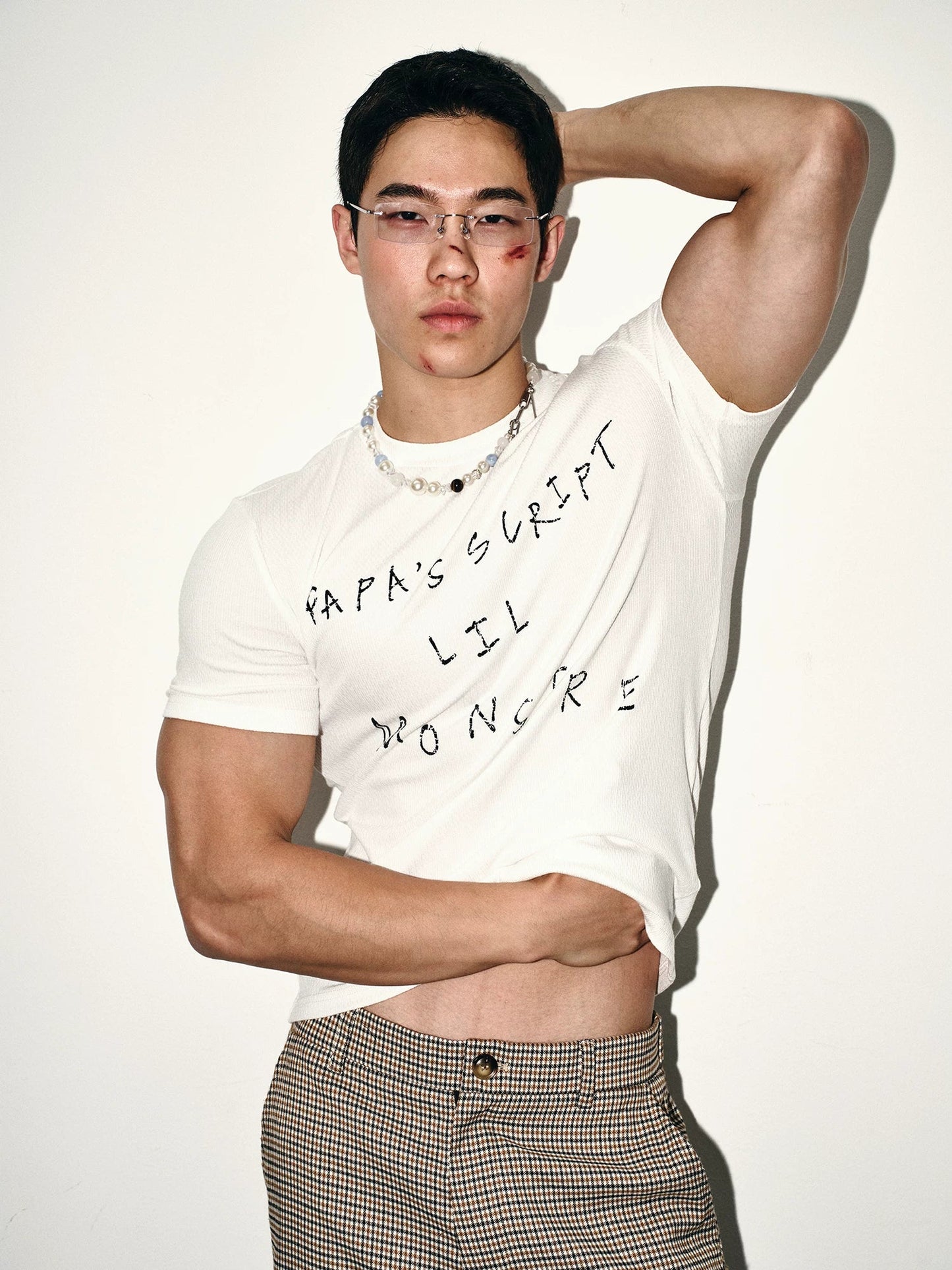 White Script Fitted Tee