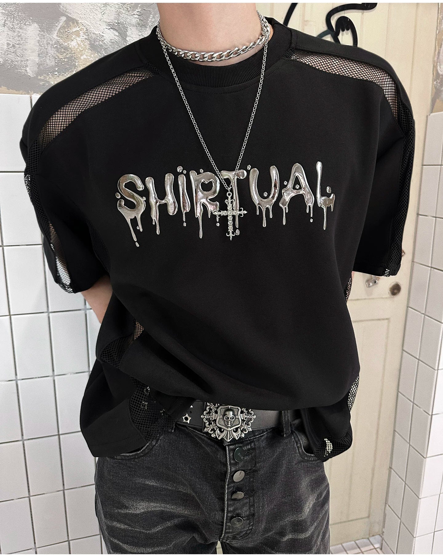 Chrome Spirit Mesh Ritual Tee