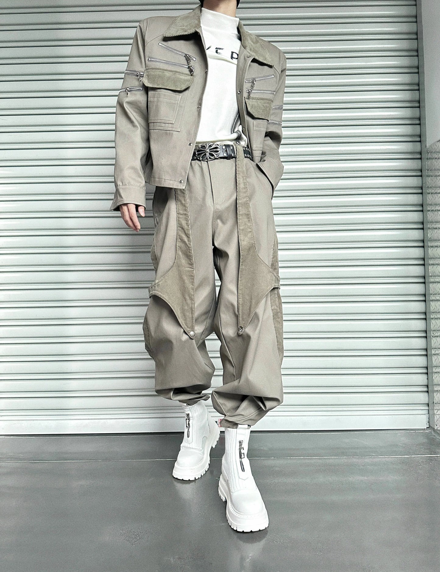Dune Havoc Draped Panel Cargo Trousers | Sculpted Techwear Style
