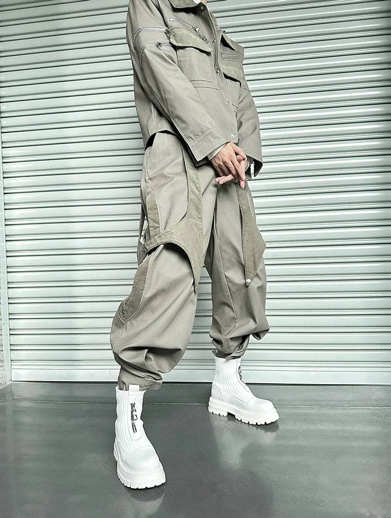 Dune Havoc Draped Panel Cargo Trousers | Sculpted Techwear Style