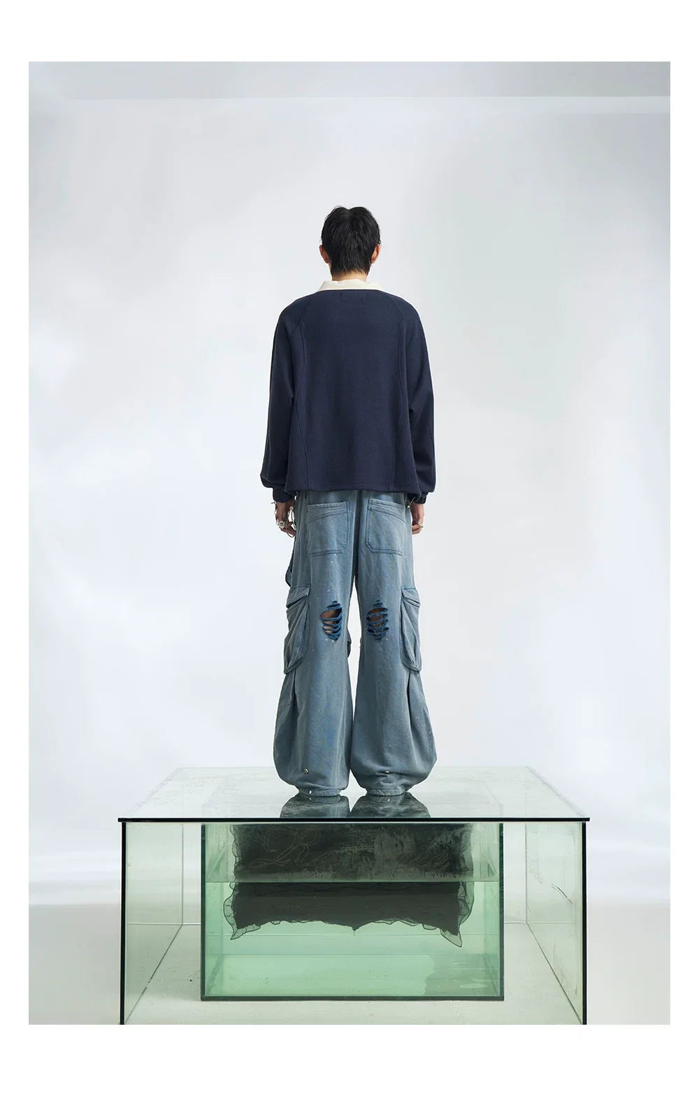 Layered Waist Cargo Wide Leg Pants
