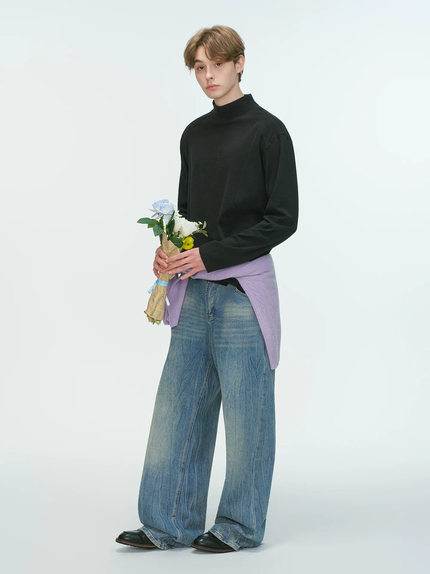 Draped Edge Mockneck Top