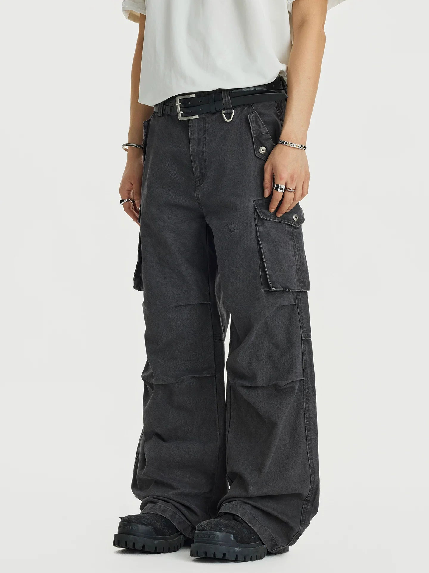 Carbon Stack Cargo Wide Pants