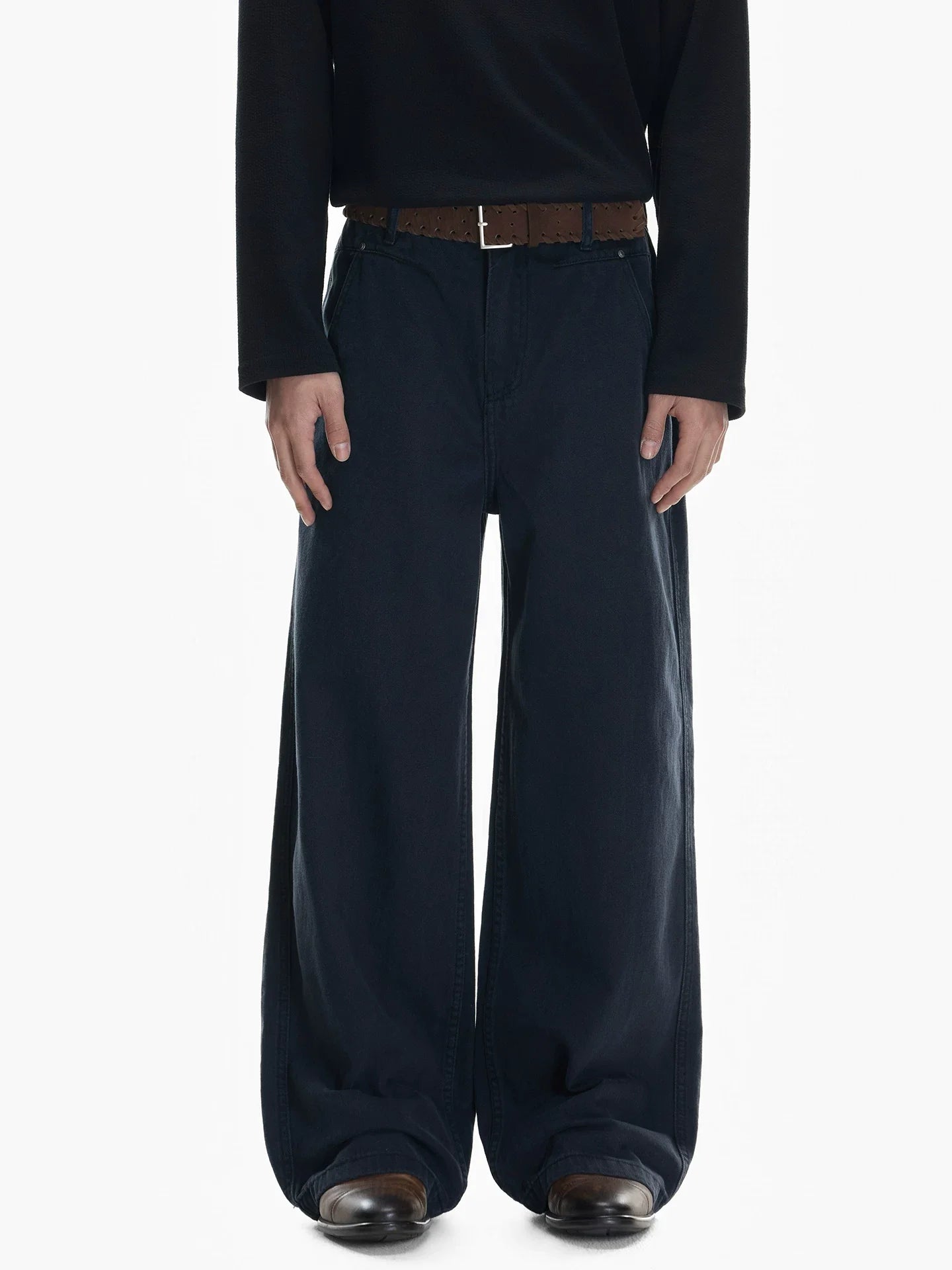 Harbor Cargo Wide‑Leg Canvas Pants