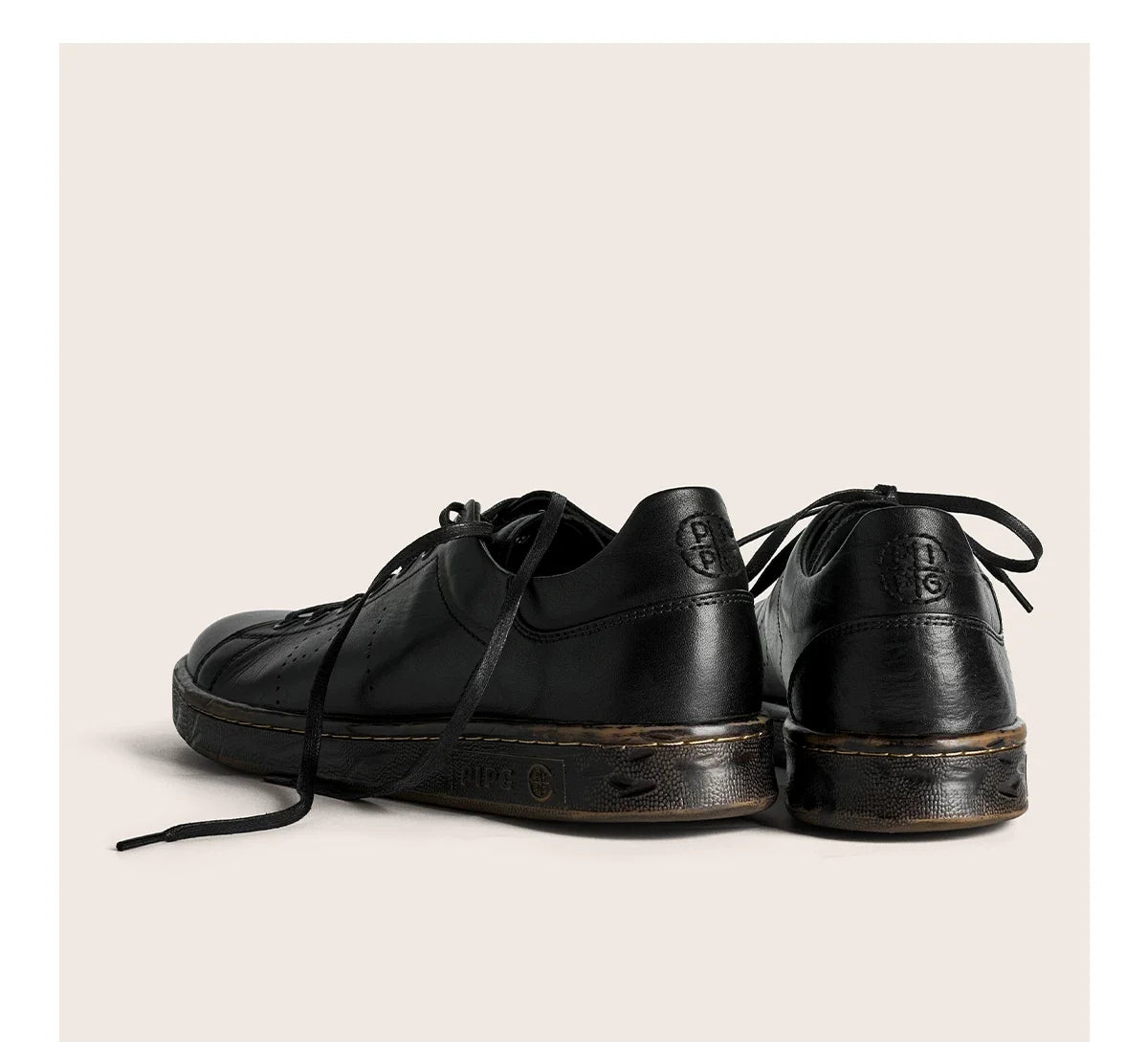 Minimalist Black Casual Derby Sneakers - Skipkicks
