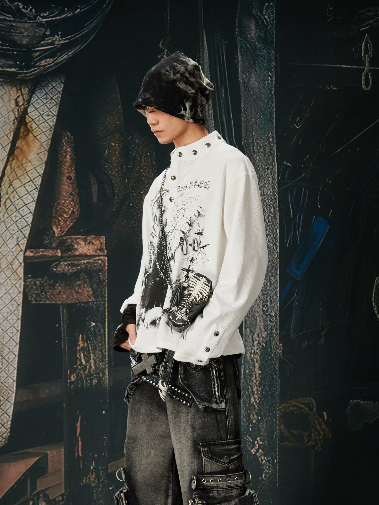Reaper Crown Sigil High‑Neck Tee