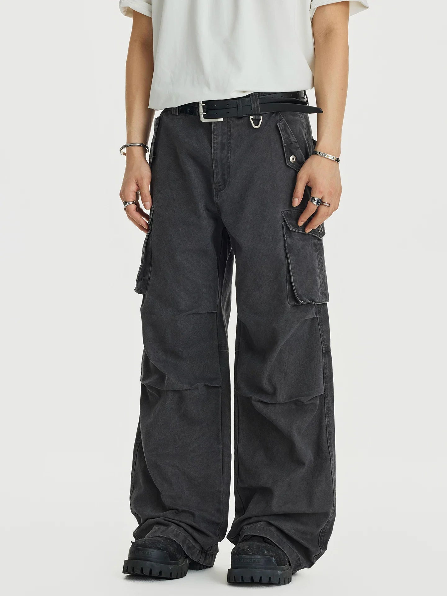 Carbon Stack Cargo Wide Pants