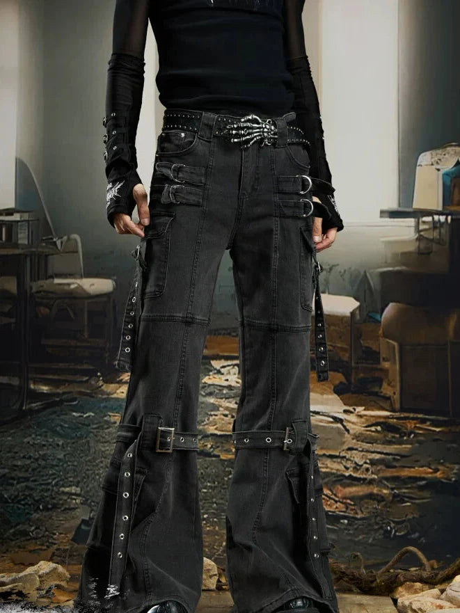 Wasteland Harness Strap Cargo Jeans