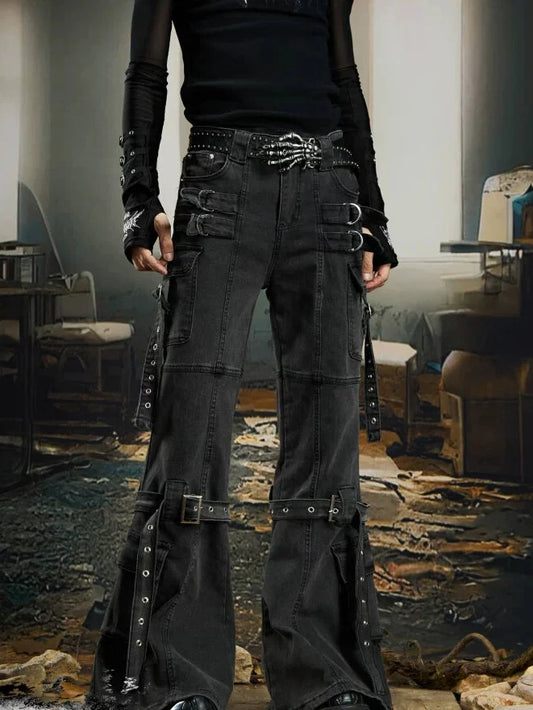 Wasteland Harness Strap Cargo Jeans