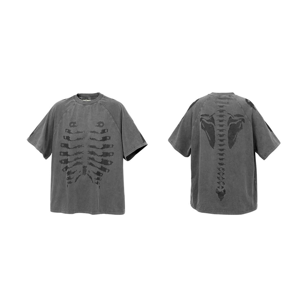 Skeleton Graphic Oversized Raglan T-Shirt