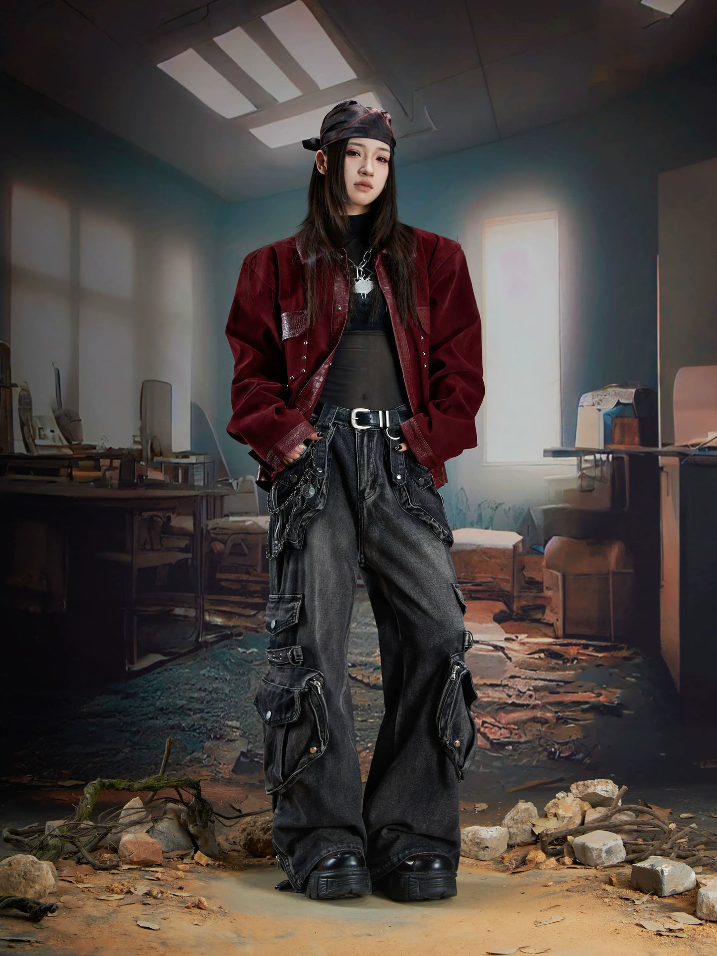Wasteland Havoc Multi‑Pocket Cargo Jeans