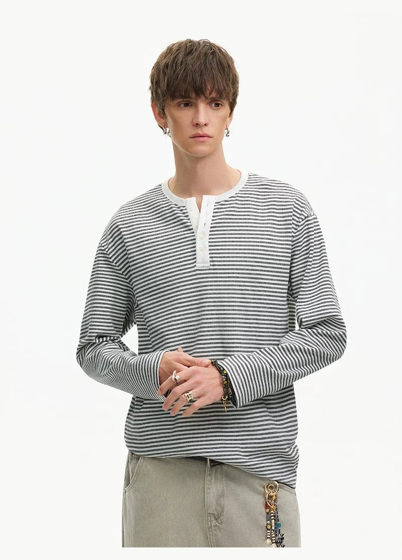 Stripe Henley Lounge Tee