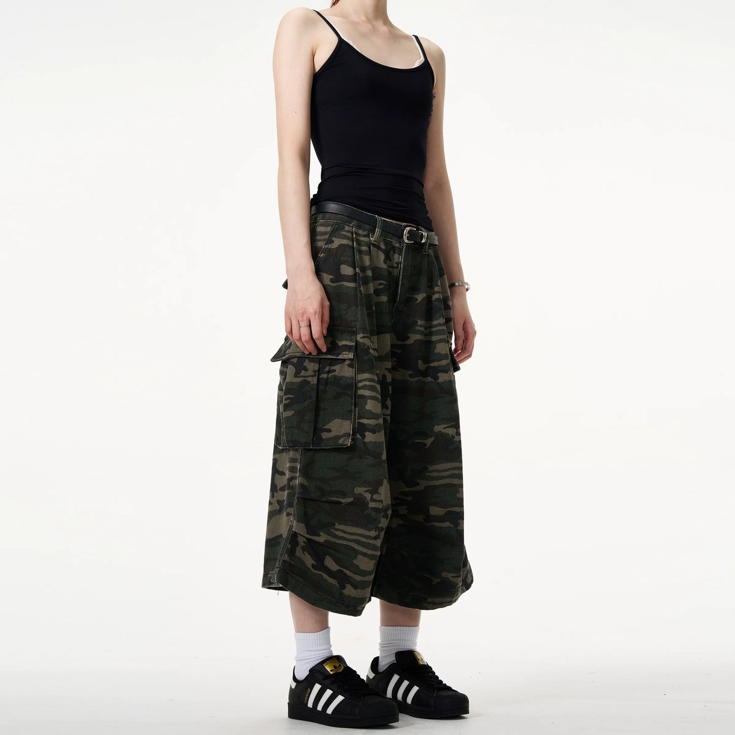 MADWITCH Camo Capri Cargo Culottes