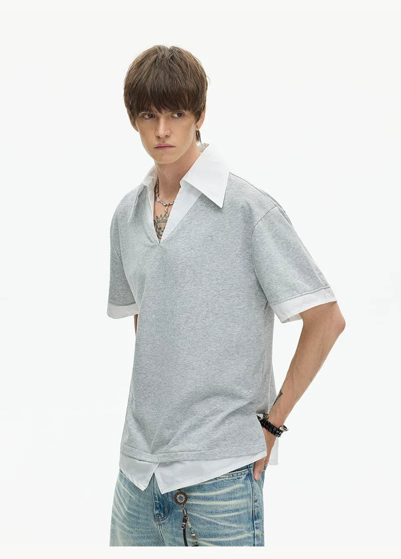Frost Layered Collar Polo Tee