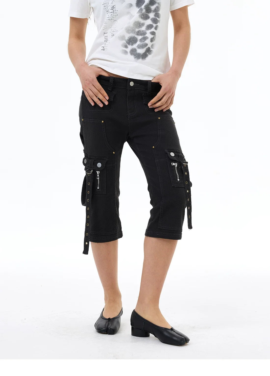 Midnight Strap Cargo Capris