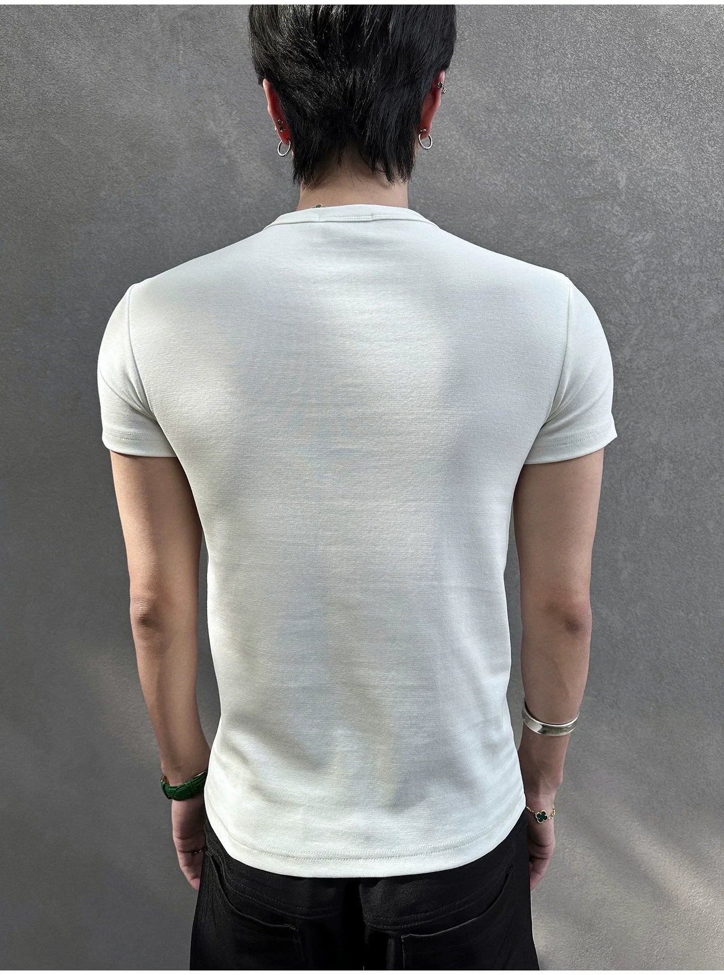 Midnight Gaze Grommet Placket Tee
