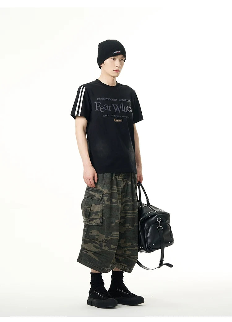 Sporty Sleeves Graphic Oversized T-Shirt