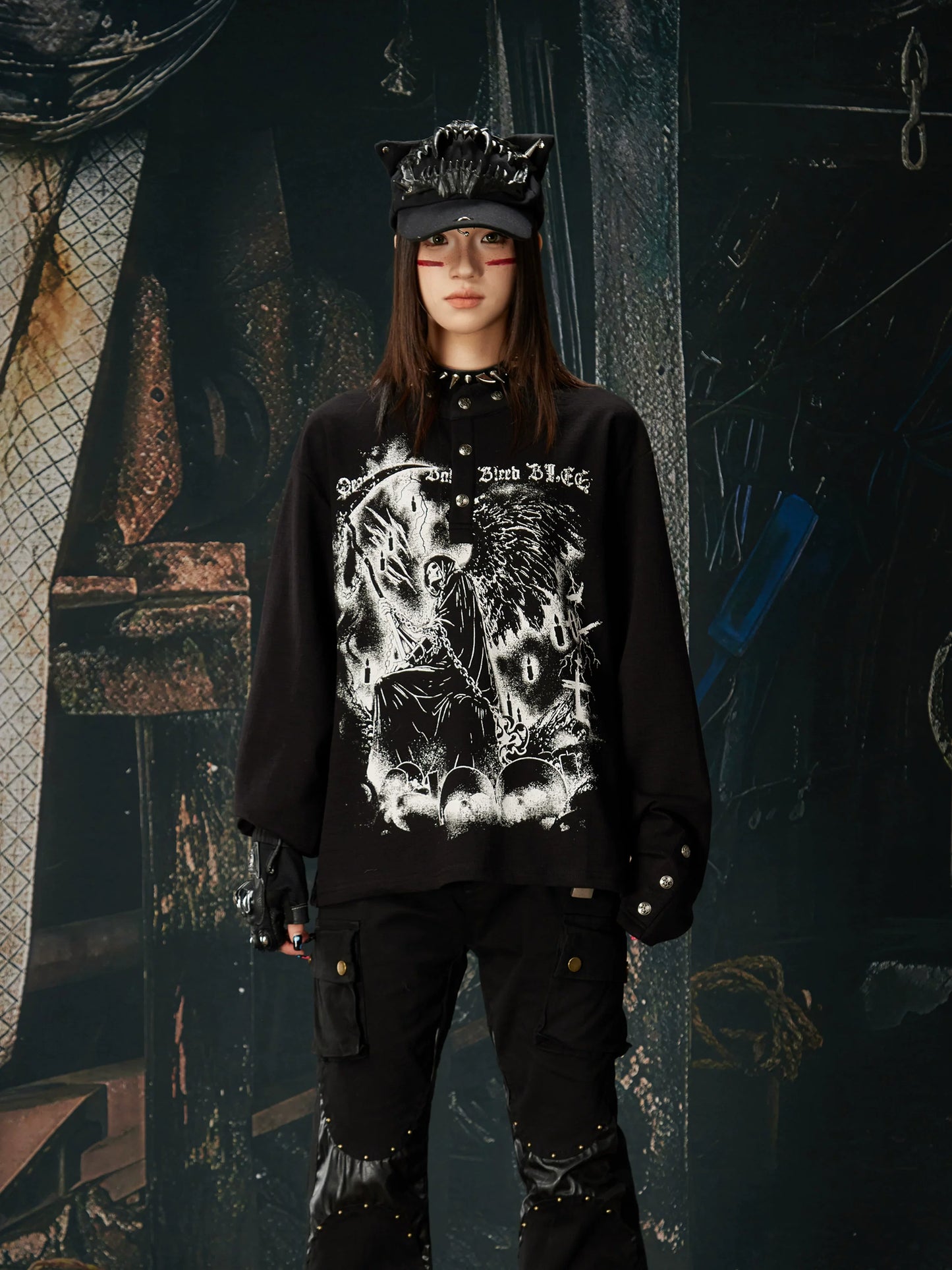 Reaper Crown Sigil High‑Neck Tee