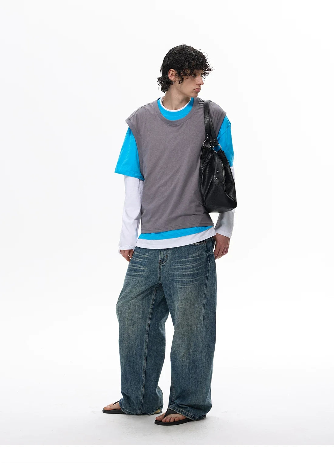 Two-Tone Stack Layer Tee Top