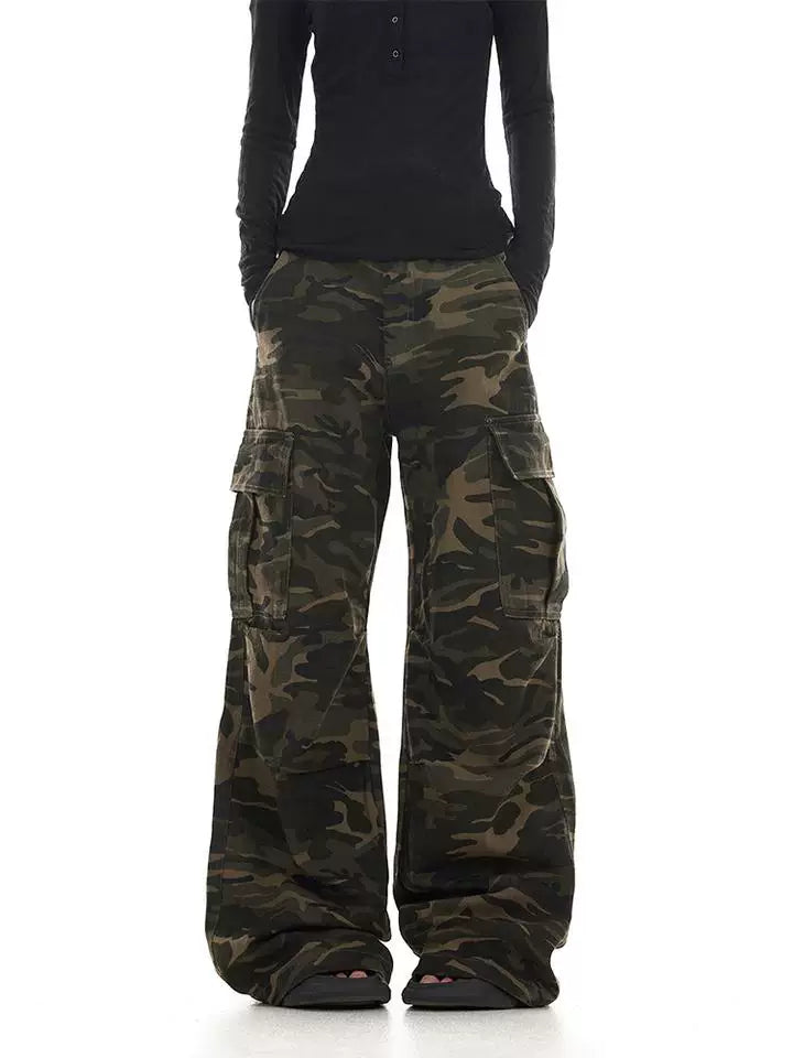 Washed Camo Cargo Pants