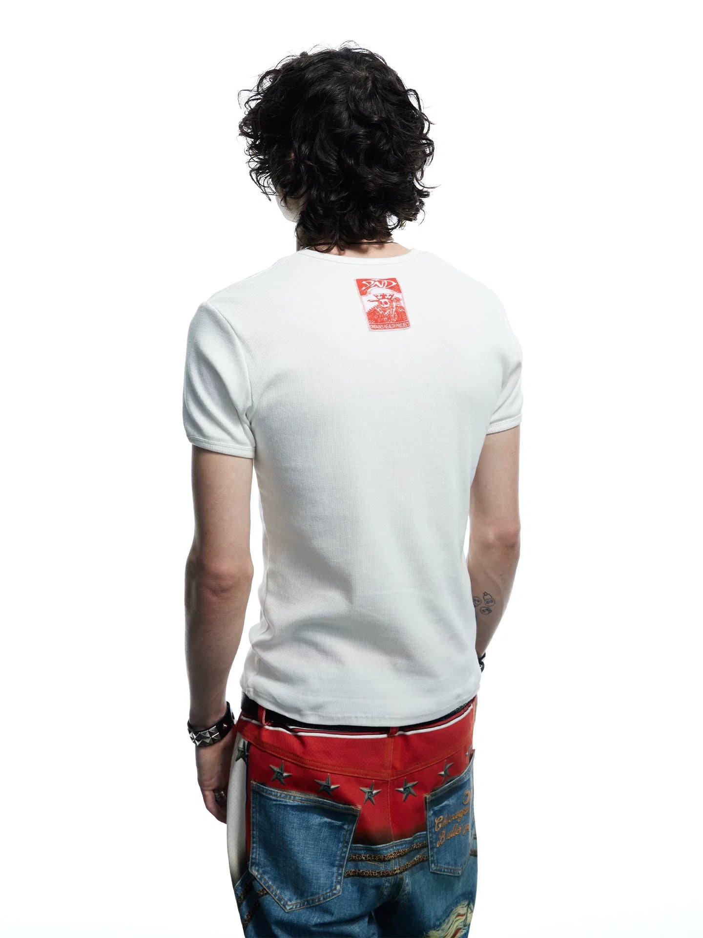 Flaming Skull Graphic Fitted Baby Tee