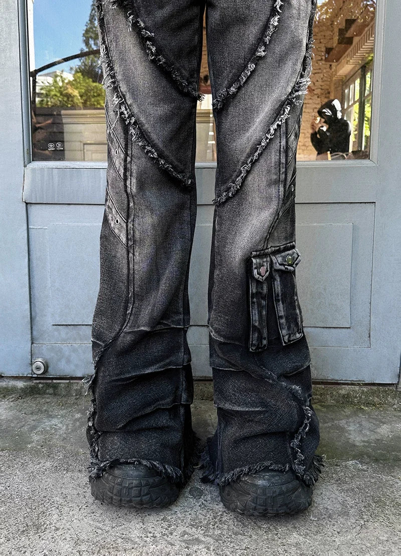 Ravaged Eclipse Shredflare Cargo Jeans