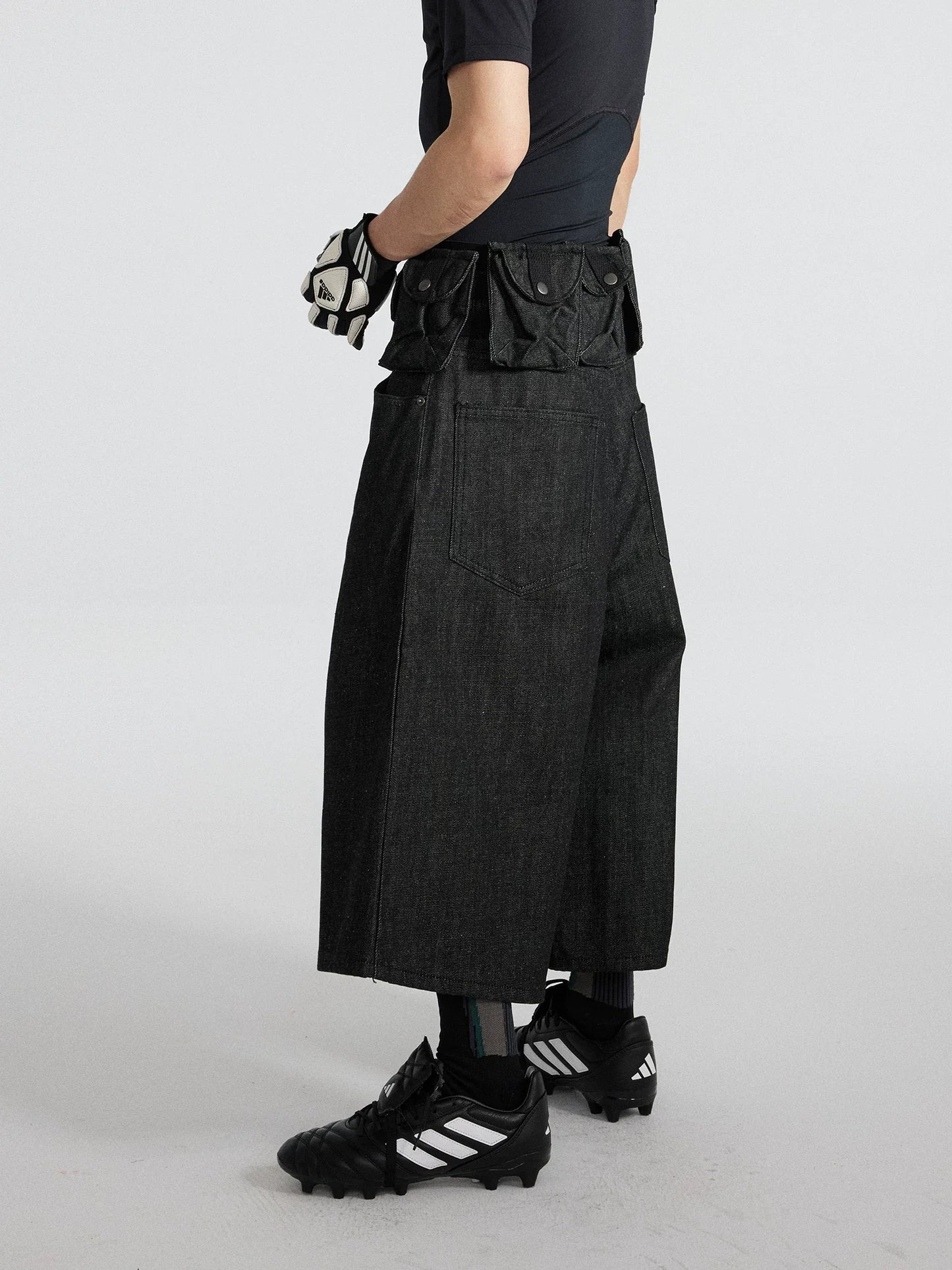 Grayscale Ruin Strap-Ladder Cargo Shorts