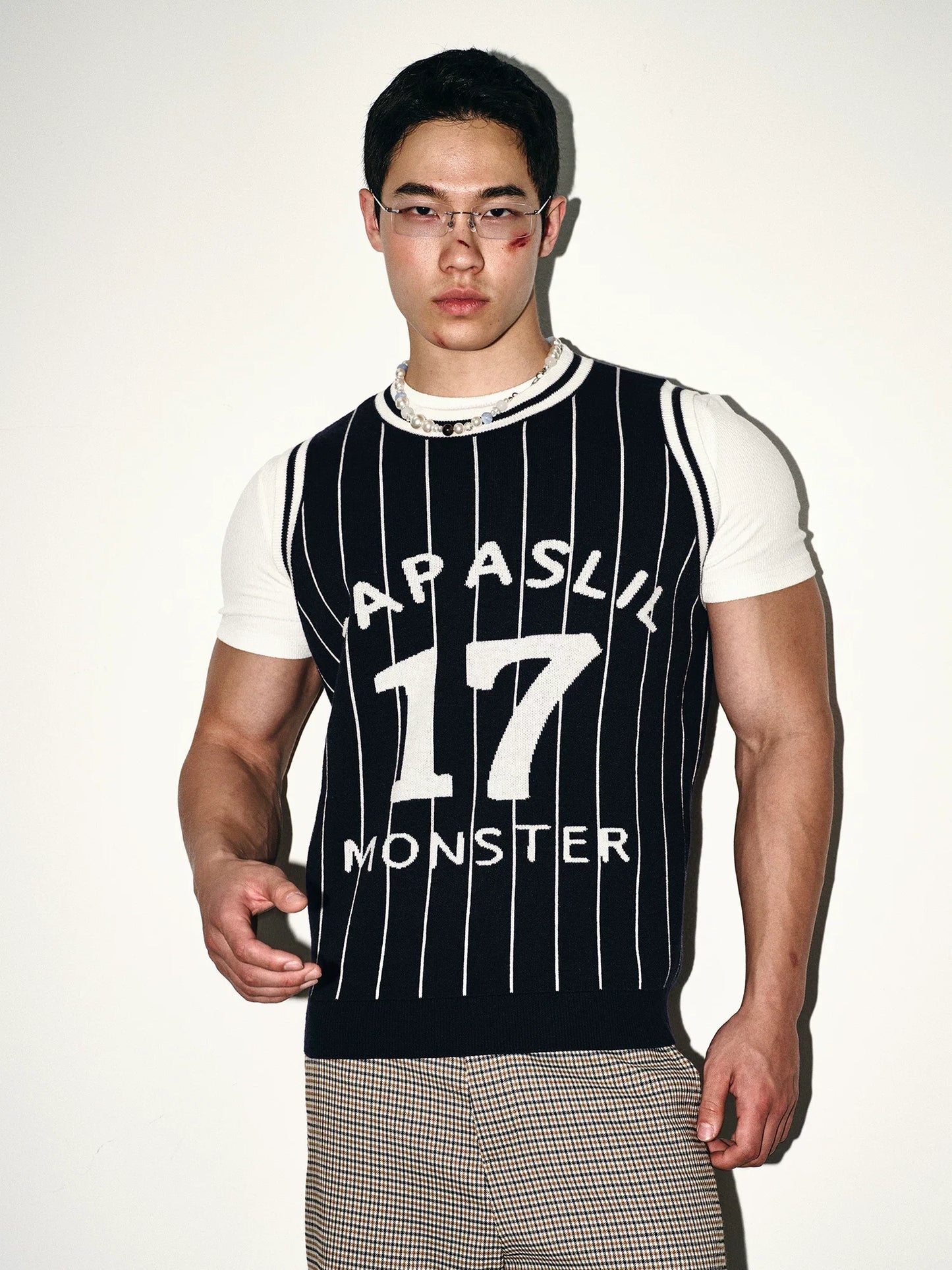 Pinstripe Knit Jersey Top