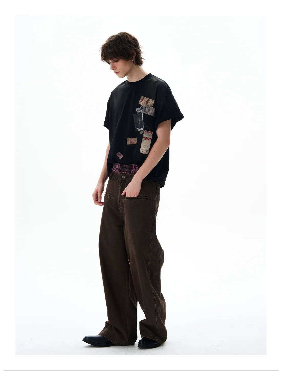 Passport Stamp Graphic Oversized T-Shirt