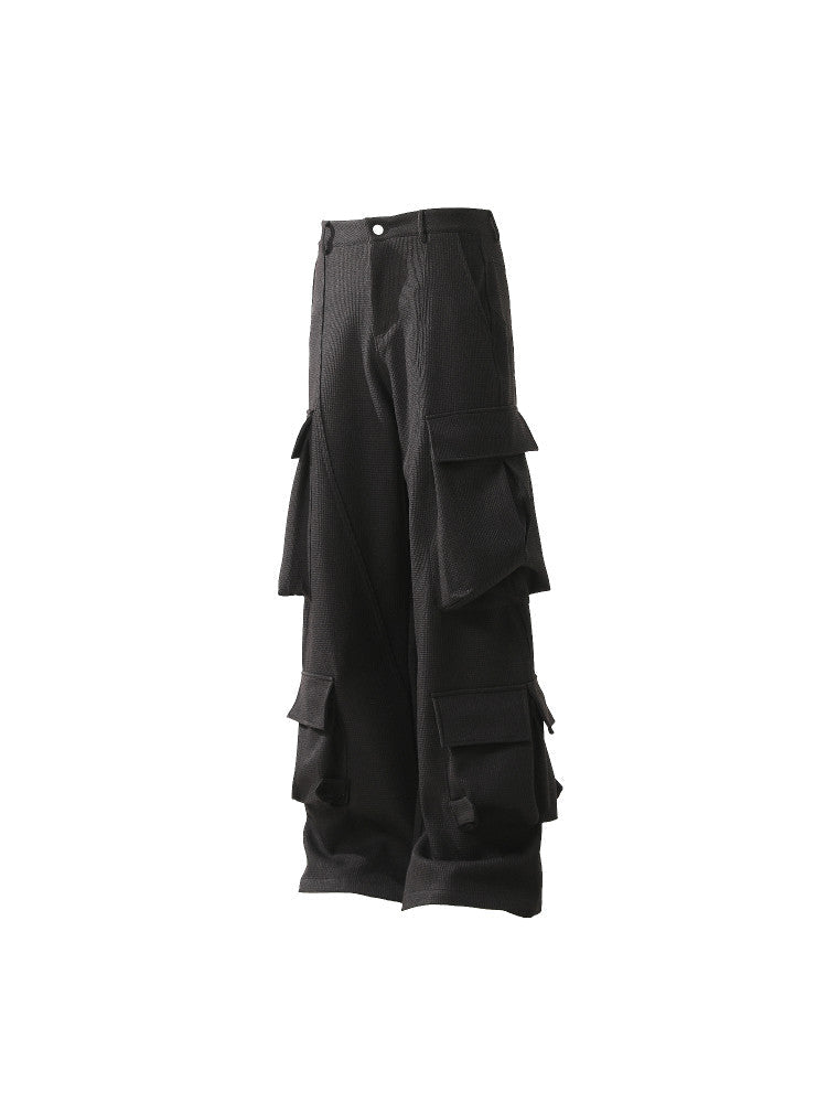 Men's Multi-Pocket Curved Wide-Leg Cargo Pants