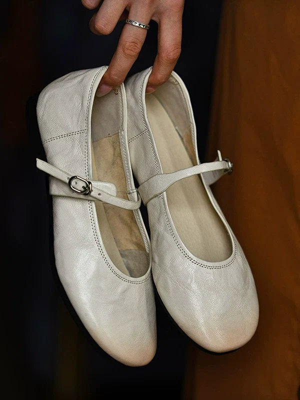 Ivory Slim Strap Mary Janes - Skipkicks